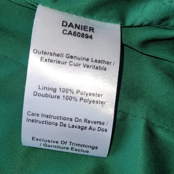 Danier Daria Emerald Green Leather Moto Jacket Size XS - Picture 11 of 13